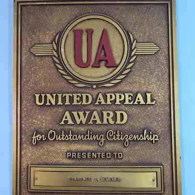 United Appeal Award, Clarence Scherer, undated