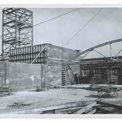 Photograph of Borden's Casein Company (creamery) construction site, Springfield, 1945