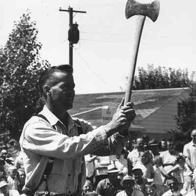 Photograph of Art Dorsey at Broiler Festival, date unknown