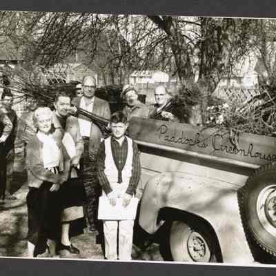 Photograph of a cleaning crew at Paddocks Greenhouse, unknown date