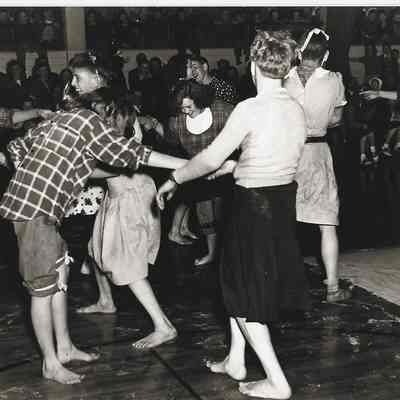 Photograph of Springfield High School class of 1953 initiation, Springfield, Oregon, circa 1948-1953