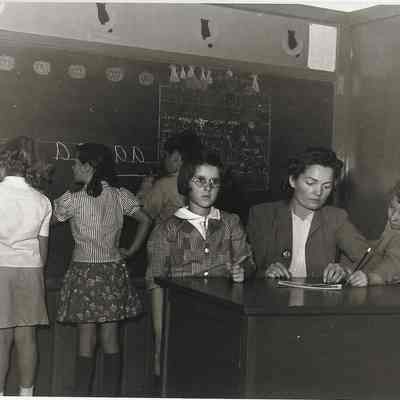 Classroom with Teacher and students.