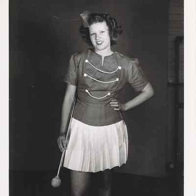 Baton Twirler Dixie Lewis, Springfield High School, 1949