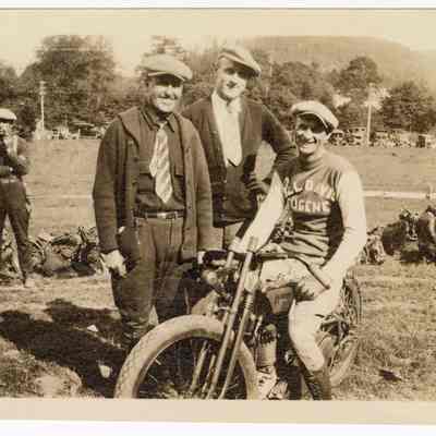 Photograph of Bill Davis posing with others, 1928.