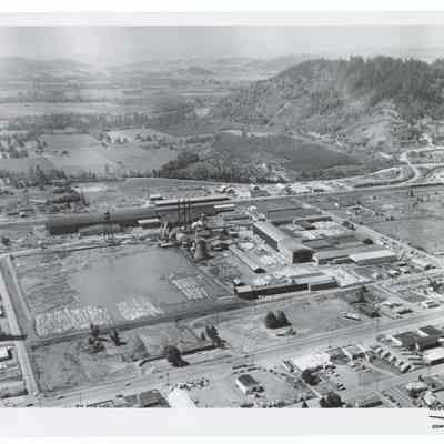 Aerial photograph of the Rosboro Lumber Company and area, Springfield, 1964
