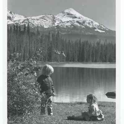 Photograph of children at Scott Lake, Oregon, circa 1969