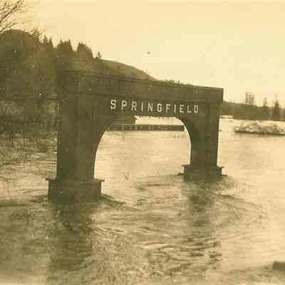 Photograph of the Springfield Arch Standing in Floodwaters, Glenwood, OR, 1927