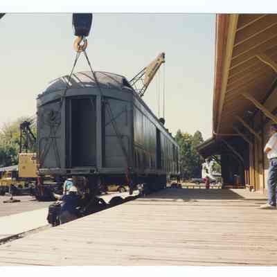 Photograph of the RPO Railcar relocation, Springfield, 1992