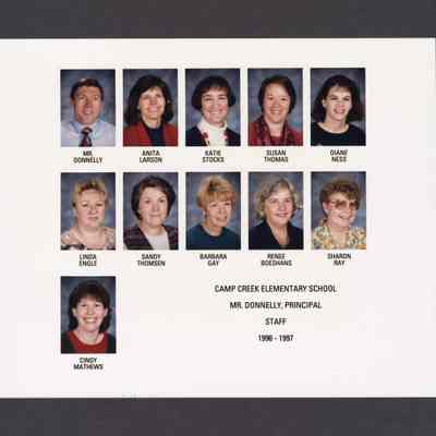 Photograph, Camp Creek Elementary, Staff, 1996-1997.
