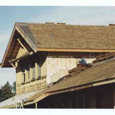 Photograph of the Springfield Train Depot restoration, circa 1990