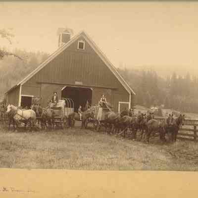 Photograph of Gate Creek Barn, McKenzie Highway, Vida, Oregon, circa 1890-1910