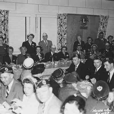 Photograph of American legion banquet for men and women, date unknown