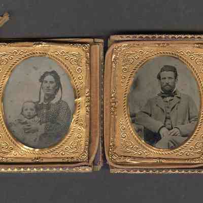 Daguerreotype, Individual Images of Young Couple in Folding Frame