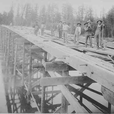 Photograph of Construction of Hendricks Bridge, Date Unkown