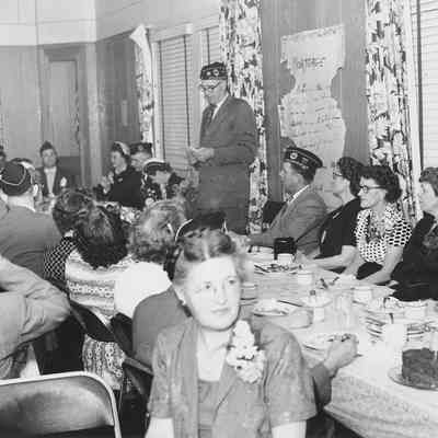 Photograph of American Legion supper celebrating burning of mortgage, 1953