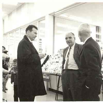 Photograph of B.J. Rogers at Mayfair Store Opening, Springfield, Oregon, Undated