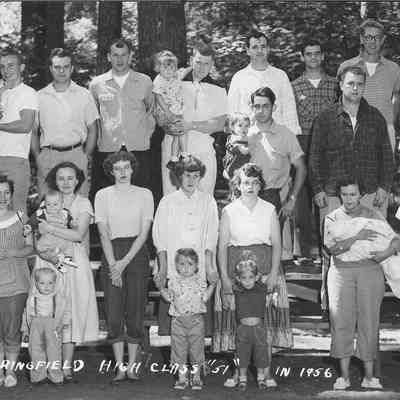 Photograph of Springfield High class of 1951 reunion, Springfield, Oregon, 1956