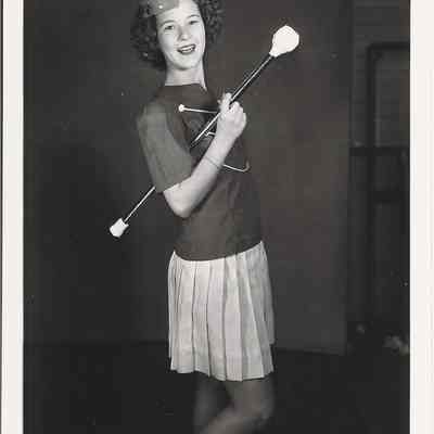Baton Twirler Joy Richey, Springfield High School, 1949