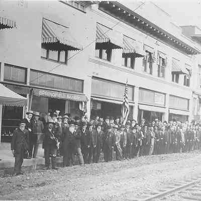 Photograph of reunion of Grand Army of the Republic, on Main St, Springfield, Oregon, 1911