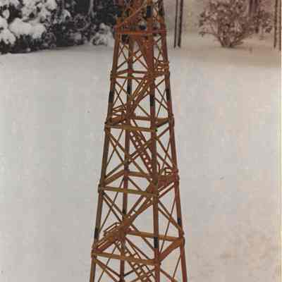Photograph of the Mt. Nebo Lookout replica in the snow