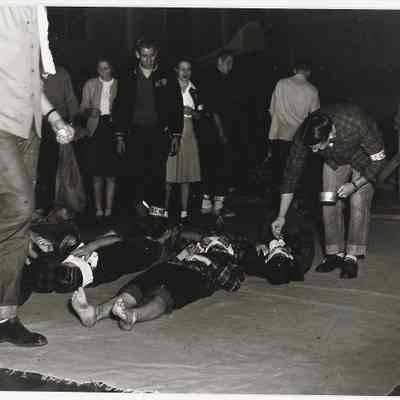 Photograph of Springfield High School class of 1953 Initiation, Springfield, Oregon, circa 1948-1953
