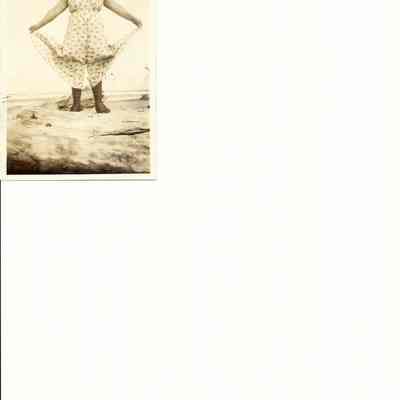 Photograph of Mrs. McLaughlin Chandler in Beach Attire, unknown date