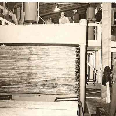 Photograph of Plywood Layup in Lumber Mill, Unknown date and location
