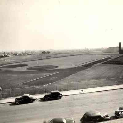 Photograph of Silke Field taken from Springfield High, across 10th, Springfield, Oregon, date unknown.