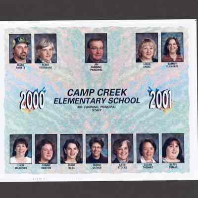 Photograph, Camp Creek Elementary, Staff, 2000-2001.