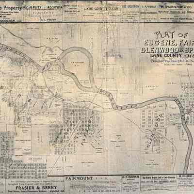 Photographic copy of Plat of Eugene, Fairmont, Springfield and Glenwood, undated