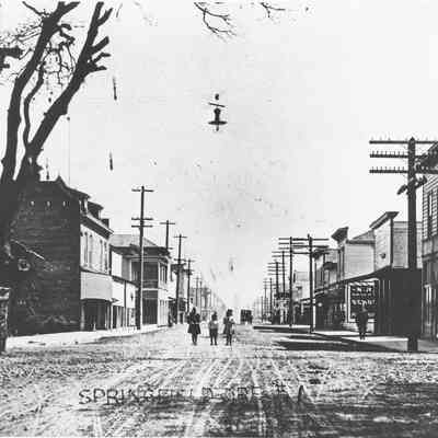 Photograph of Main Street, Springfield, Oregon, circa pre-1910