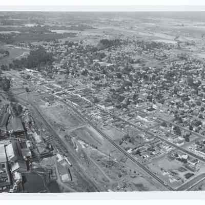 Aerial photograph of Springfield, East to West view, circa 1950