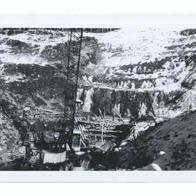 Photograph of the construction of a reservoir, Oregon, undated