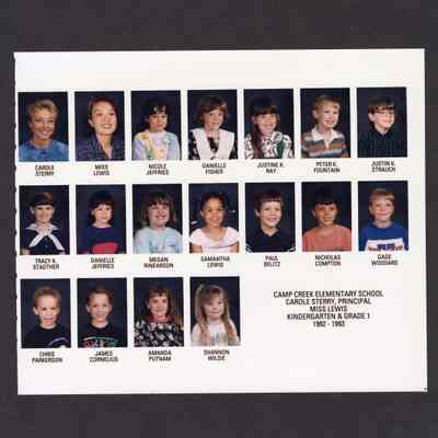 Photograph, Camp Creek Elementary, Kindergarten and Grade 1, 1992-1993.