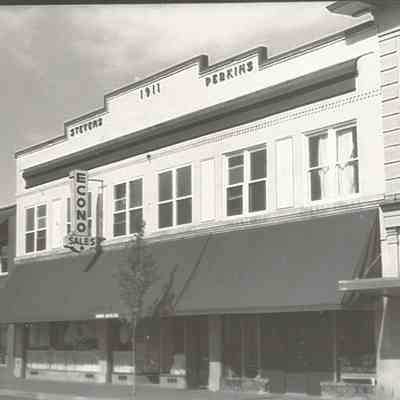 Photograph taken of Stevens-Perkins Building, photo undated