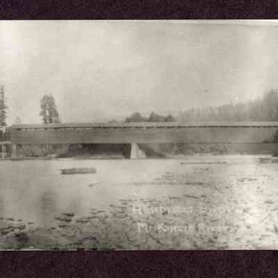 Photograph of Hendricks covered bridge on the McKenzie River, Oregon