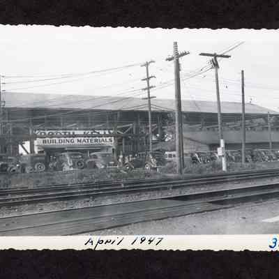Photograph of front of the Booth-Kelly Lumber Co. Building Materials building
