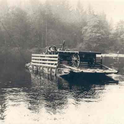 Photograph of Ferry Crossing River, Seavey Ferry, Thurston, Oregon, undated