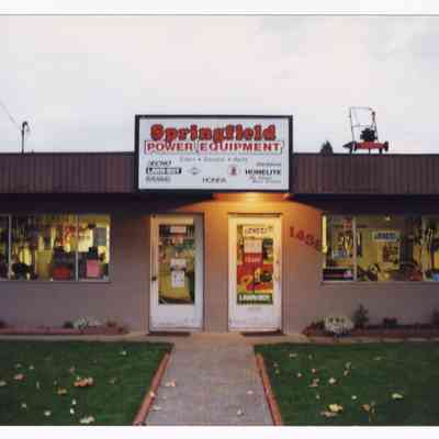 Photograph of the hardware store "Springfield Power Equipment", Springfield, 1998