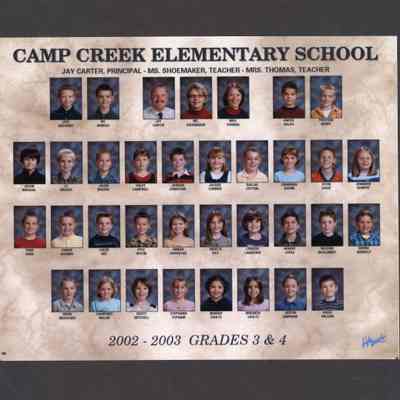 Photograph, Camp Creek Elementary, Grades 3 and 4, 2002-2003.