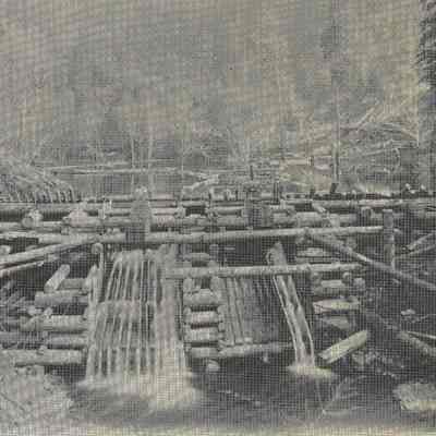 Photograph of McKenzie River Splash Dam, McKenzie River, Oregon, 1905