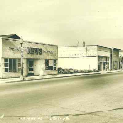Photograph of Springfield News Printing Office, Main St. Springfield, Oregon. 1946