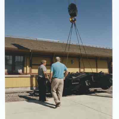 Photograph of the RPO Railcar relocation, Springfield, 1992