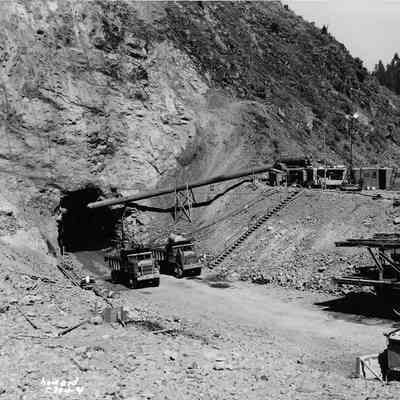 Photograph of Cougar Dam Construction, 1956