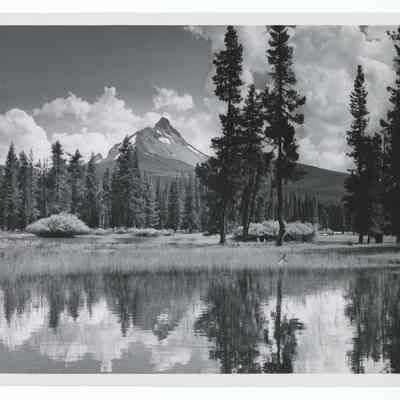 Photograph of Mount Washington from Big Lake, Oregon, circa 1950