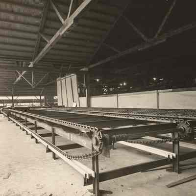 Photograph of the fabrication and sorting chain at the Fischer Lumber Company, Marcola, Oregon, circa 1948