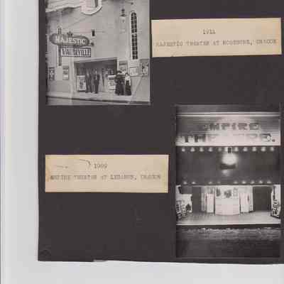 Pictures of Majestic Theater, 1914; Pictures of Empire Theater, 1909