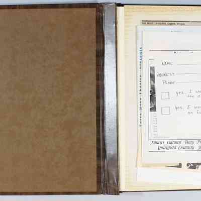 Inside front cover and loose papers in front page 1