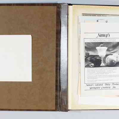 Inside front cover and loose papers in front page 1