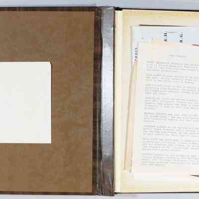 Inside front cover and loose papers in front page 1